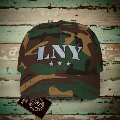 Classic Military, Lanai Hawaii Airport Code (LNY) Embroidered Hat Green Camo / One size