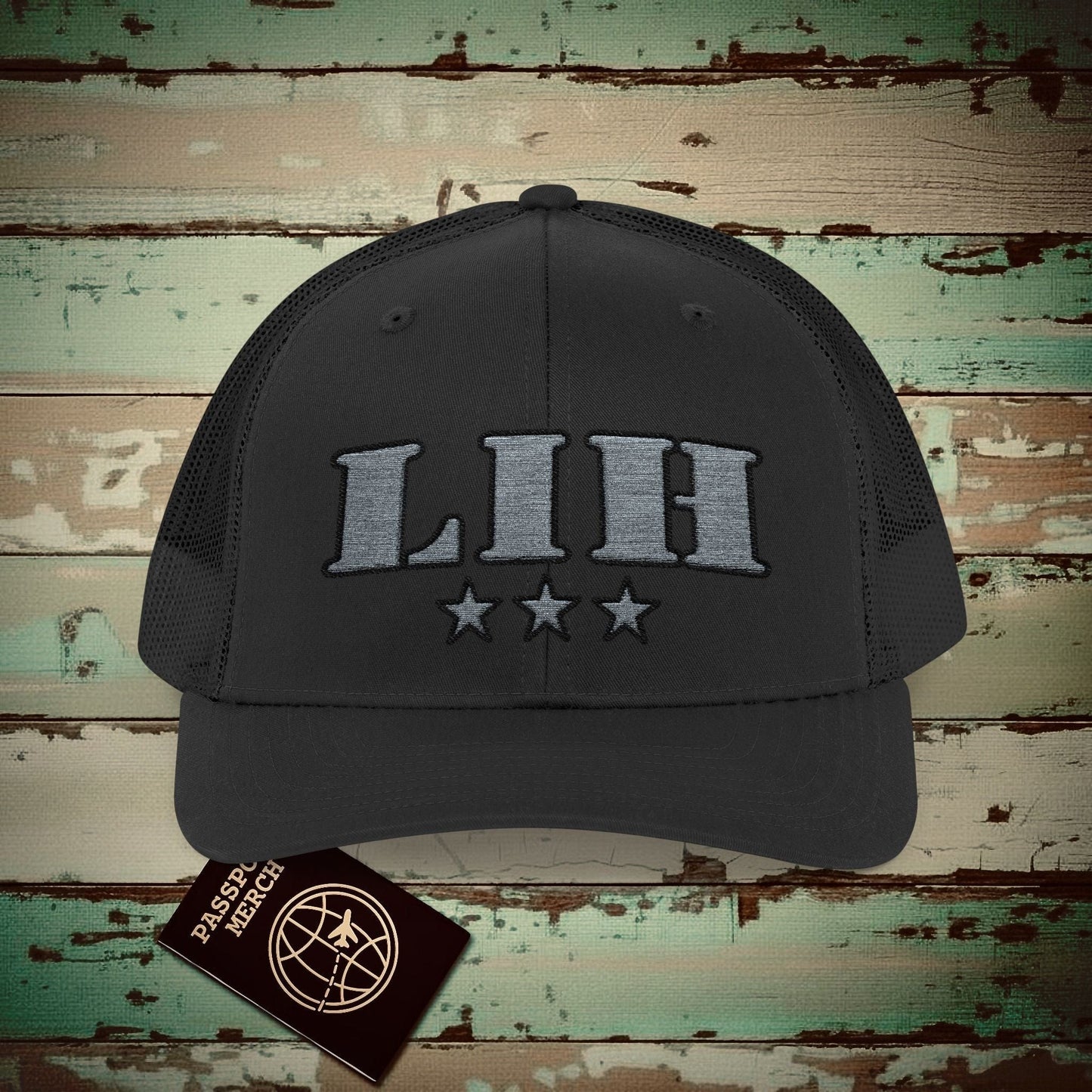 Classic Military, Lihue Hawaii Airport Code (LIH) Embroidered Trucker Hat Black / One size
