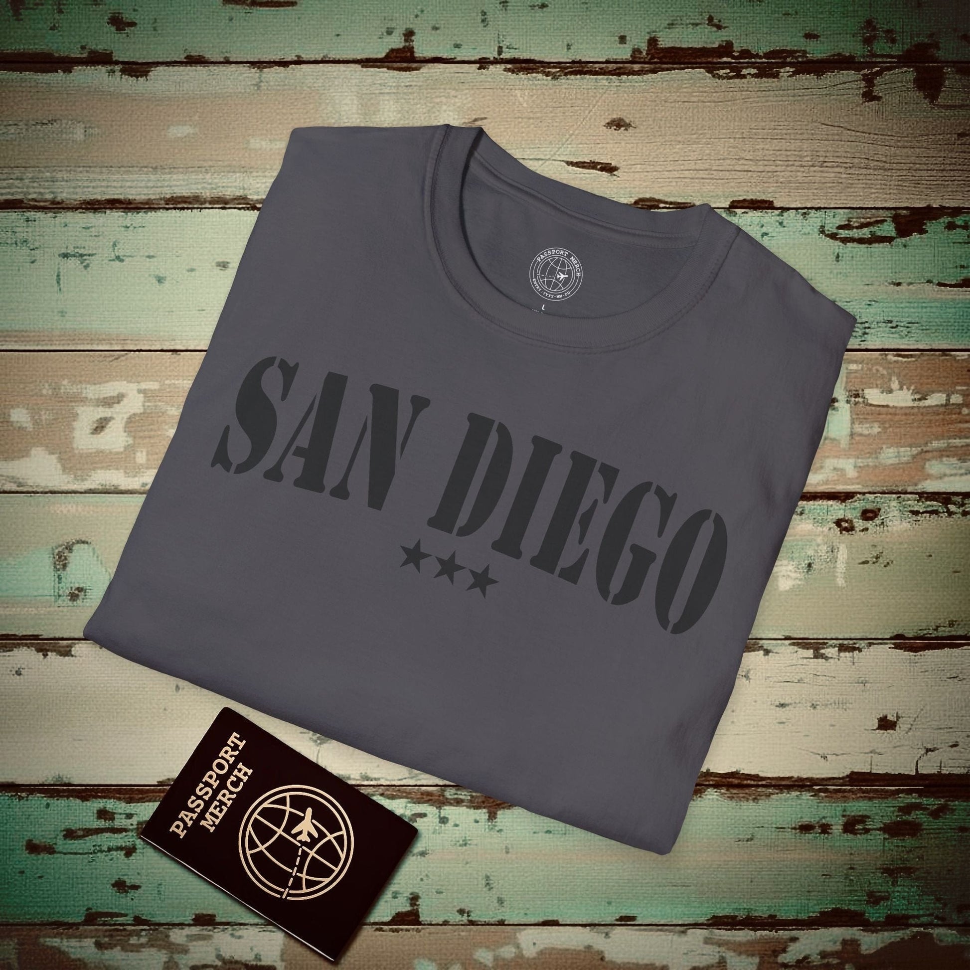 Classic Military, San Diego, California T-Shirt Charcoal / S