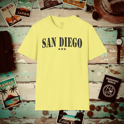 Classic Military, San Diego, California T-Shirt Cornsilk / S