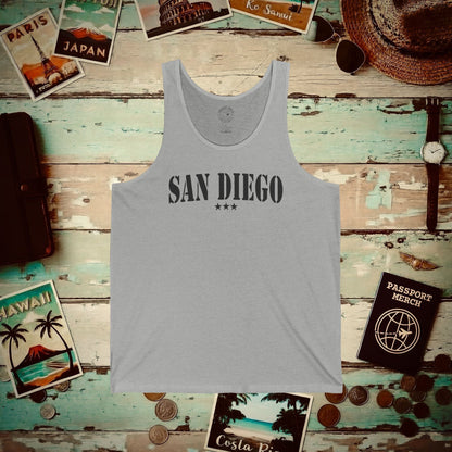 Classic Military, San Diego, California Tank Top Athletic Heather / XS