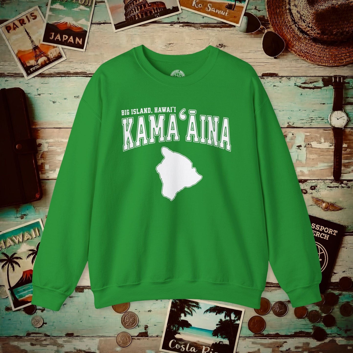 Classic University (Kamaaina Edition), Big Island, Hawaii Crewneck Irish Green / S