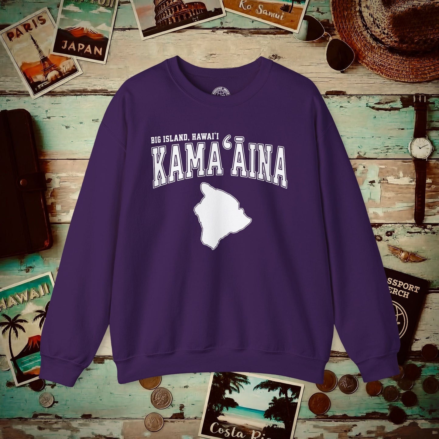 Classic University (Kamaaina Edition), Big Island, Hawaii Crewneck Purple / S