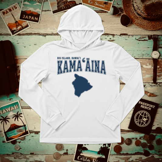 Classic University (Kamaaina Edition), Big Island, Hawaii Hooded Long Sleeve White / XS