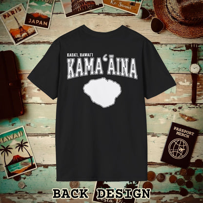 Classic University (Kamaaina Edition), Kauai, Hawaii Back Print T-Shirt Black / S
