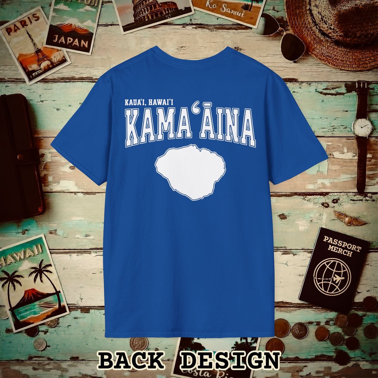 Classic University (Kamaaina Edition), Kauai, Hawaii Back Print T-Shirt Royal / S