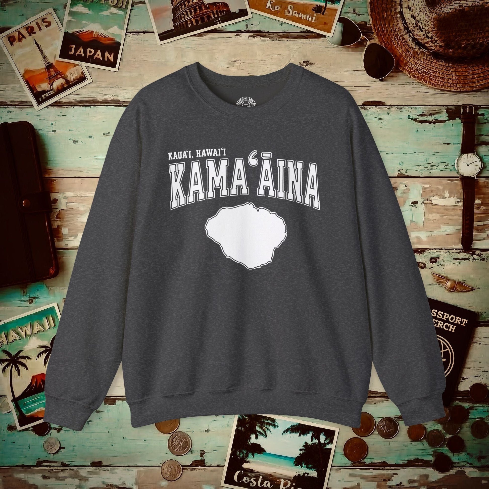 Classic University (Kamaaina Edition), Kauai, Hawaii Crewneck Dark Heather / S
