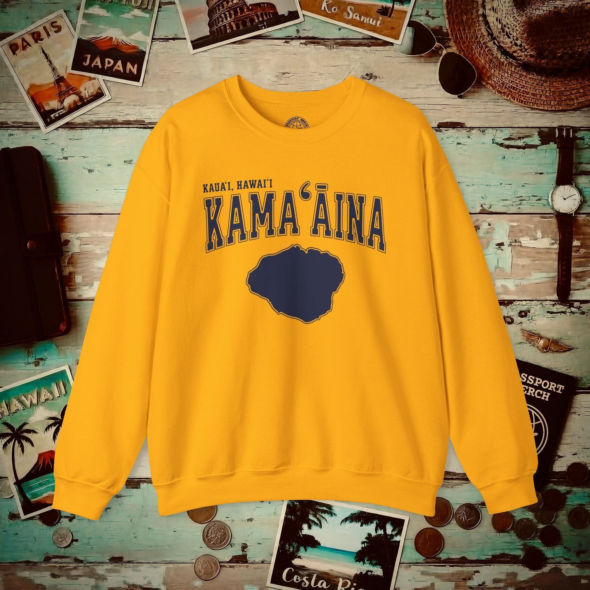 Classic University (Kamaaina Edition), Kauai, Hawaii Crewneck Gold / S