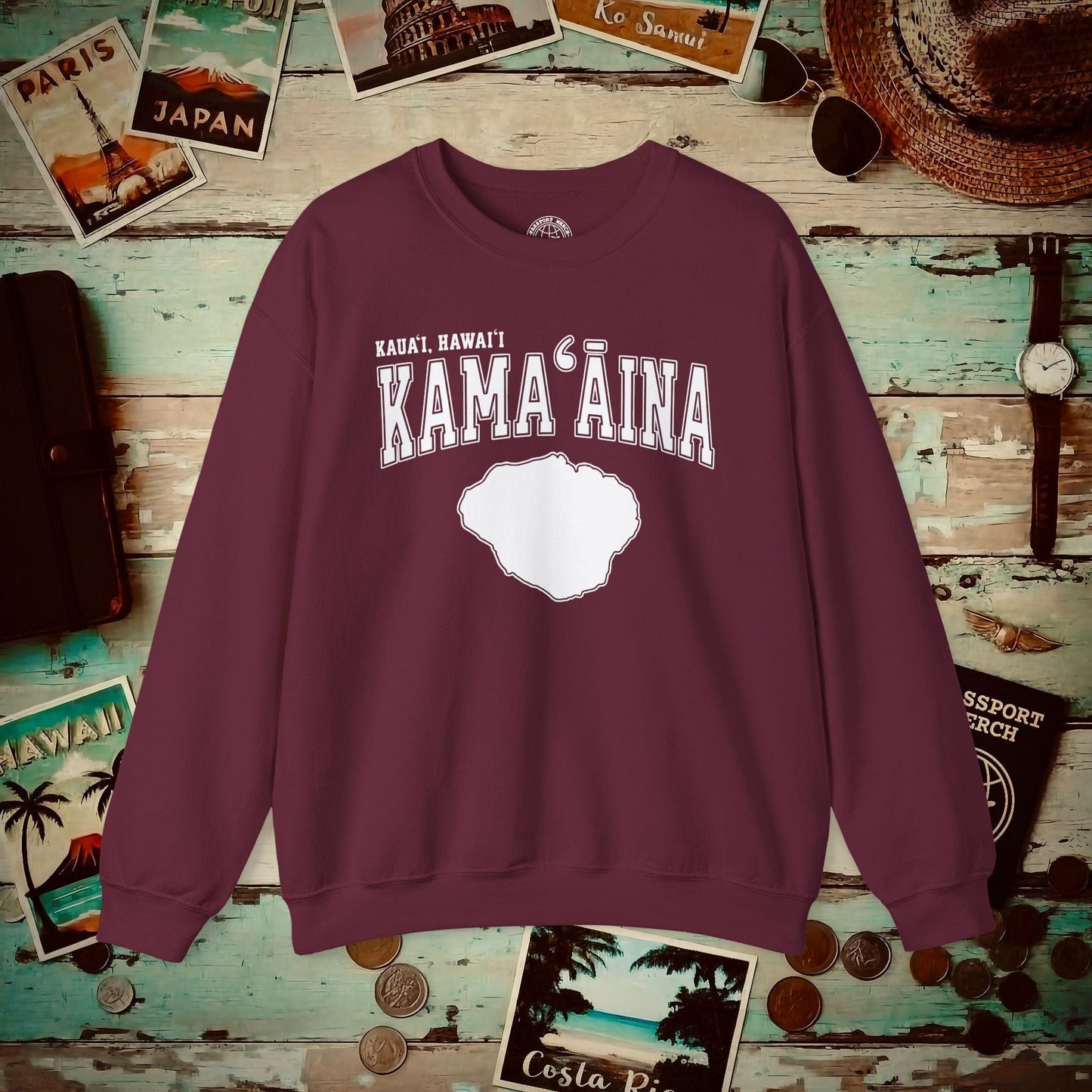 Classic University (Kamaaina Edition), Kauai, Hawaii Crewneck Maroon / S