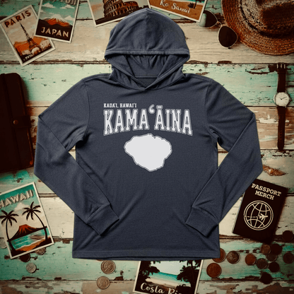 Classic University (Kamaaina Edition), Kauai, Hawaii Hooded Long Sleeve Heather Navy / XS