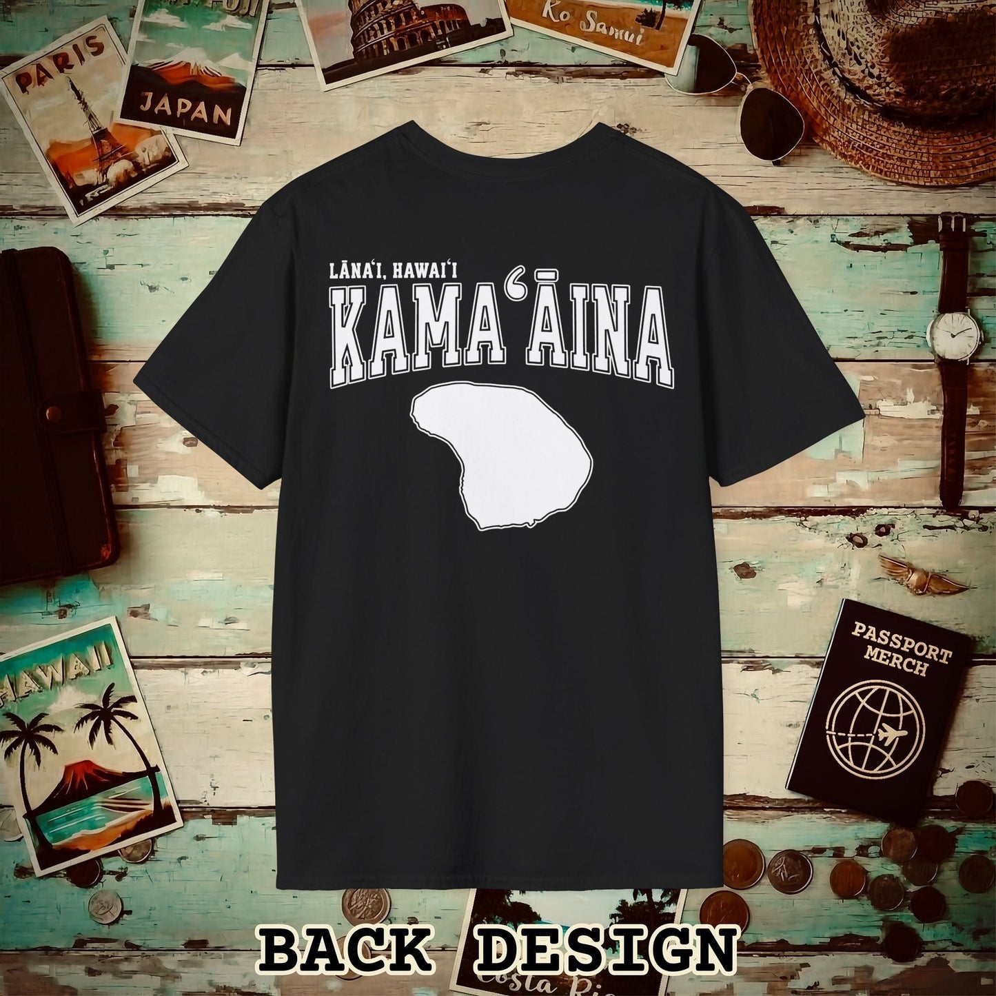 Classic University (Kamaaina Edition), Lanai, Hawaii Back Print T-Shirt Black / S