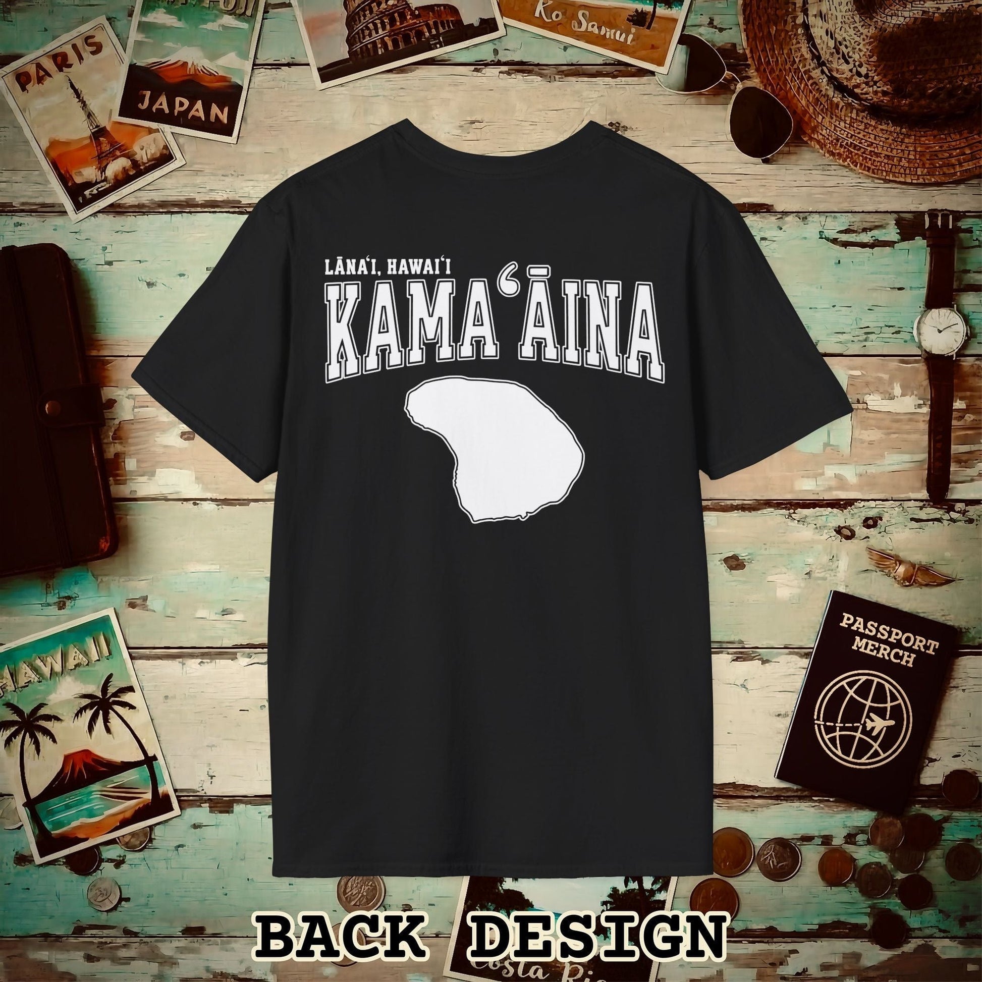 Classic University (Kamaaina Edition), Lanai, Hawaii Back Print T-Shirt Black / S