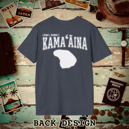 Classic University (Kamaaina Edition), Lanai, Hawaii Back Print T-Shirt Heather Navy / S