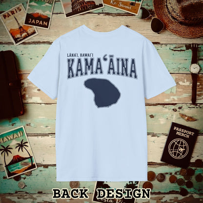 Classic University (Kamaaina Edition), Lanai, Hawaii Back Print T-Shirt Light Blue / S