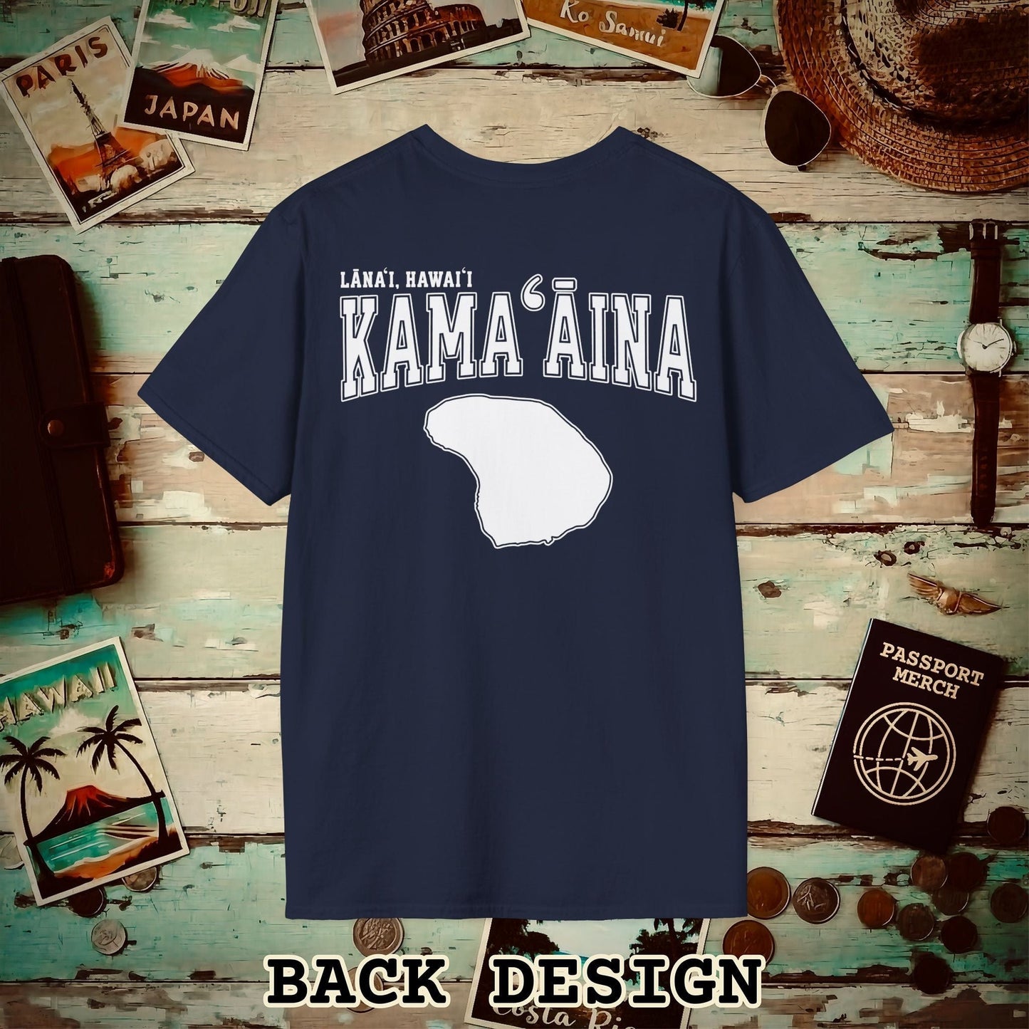 Classic University (Kamaaina Edition), Lanai, Hawaii Back Print T-Shirt Navy / S