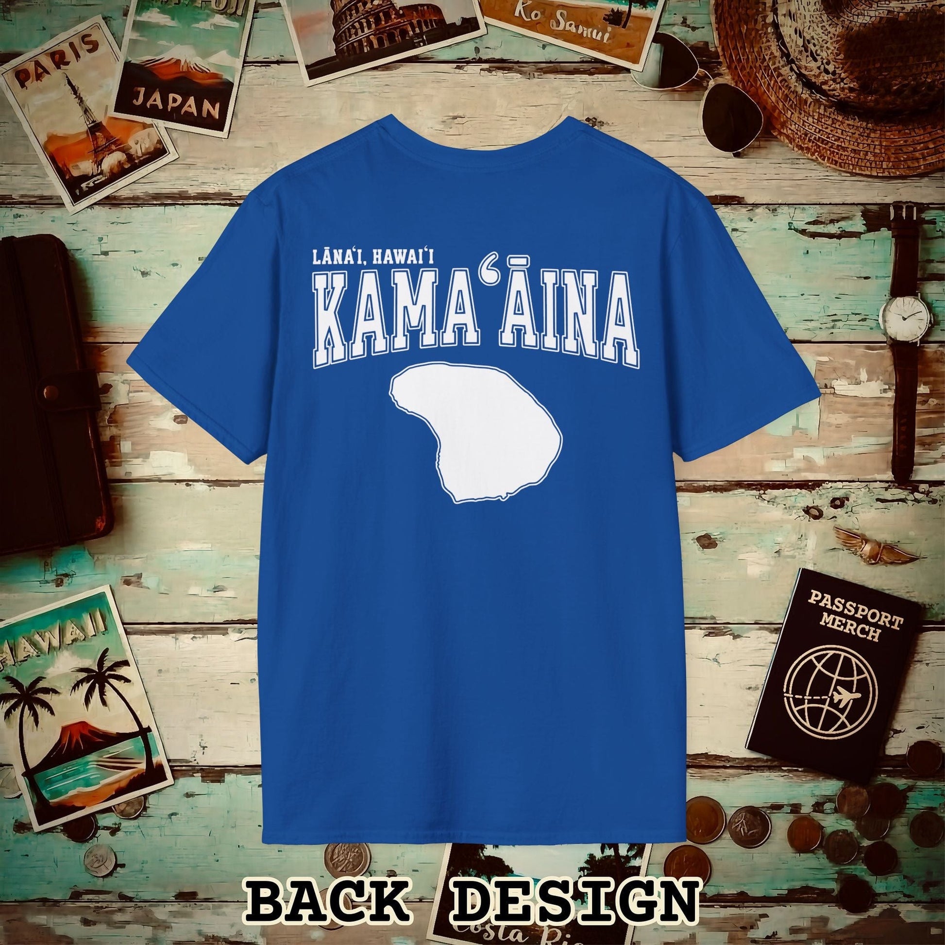 Classic University (Kamaaina Edition), Lanai, Hawaii Back Print T-Shirt Royal / S