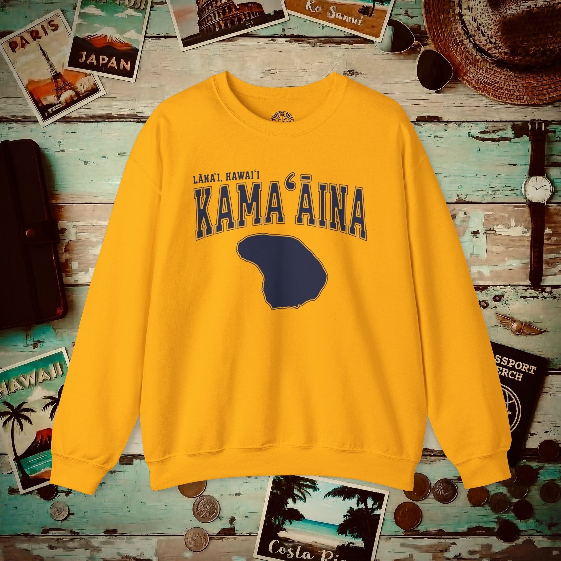 Classic University (Kamaaina Edition), Lanai, Hawaii Crewneck Gold / S