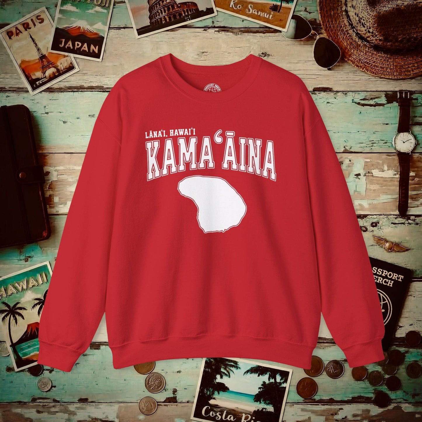Classic University (Kamaaina Edition), Lanai, Hawaii Crewneck Red / S