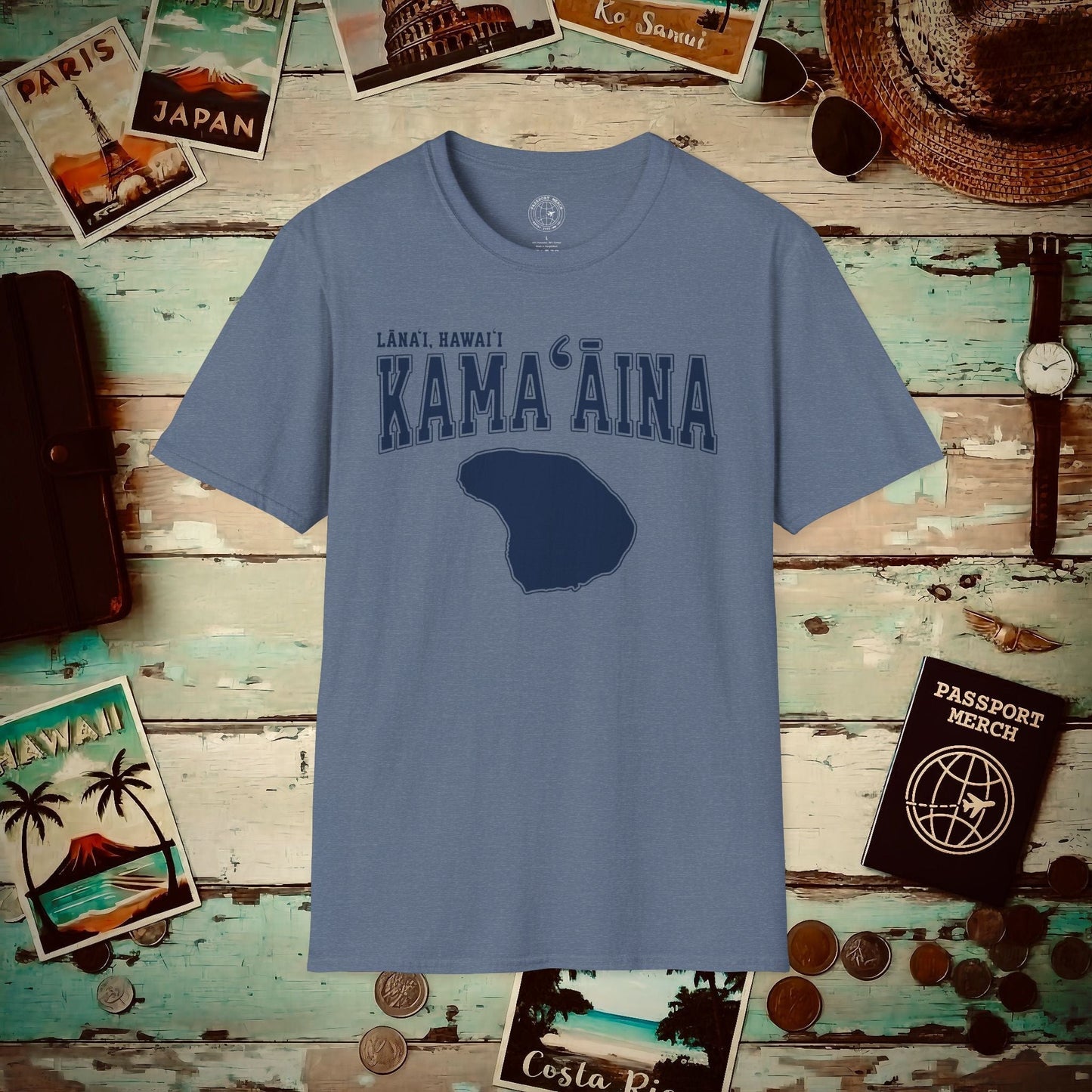 Classic University (Kamaaina Edition), Lanai, Hawaii T-Shirt Heather Indigo / S
