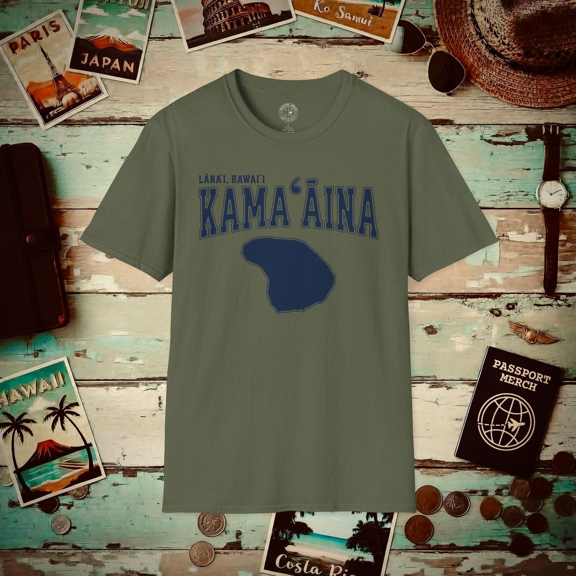 Classic University (Kamaaina Edition), Lanai, Hawaii T-Shirt Military Green / S