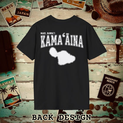 Classic University (Kamaaina Edition), Maui, Hawaii Back Print T-Shirt Black / S