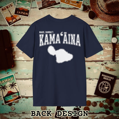Classic University (Kamaaina Edition), Maui, Hawaii Back Print T-Shirt Navy / S