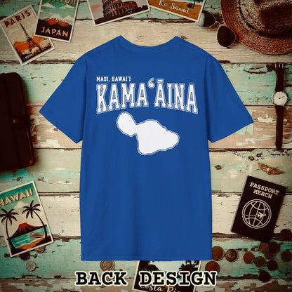 Classic University (Kamaaina Edition), Maui, Hawaii Back Print T-Shirt Royal / S