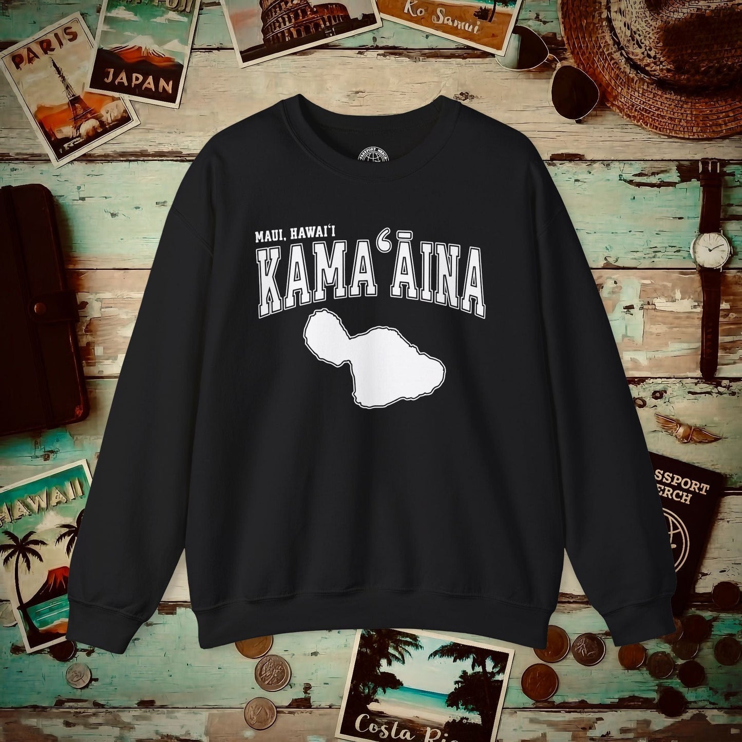 Classic University (Kamaaina Edition), Maui, Hawaii Crewneck Black / S