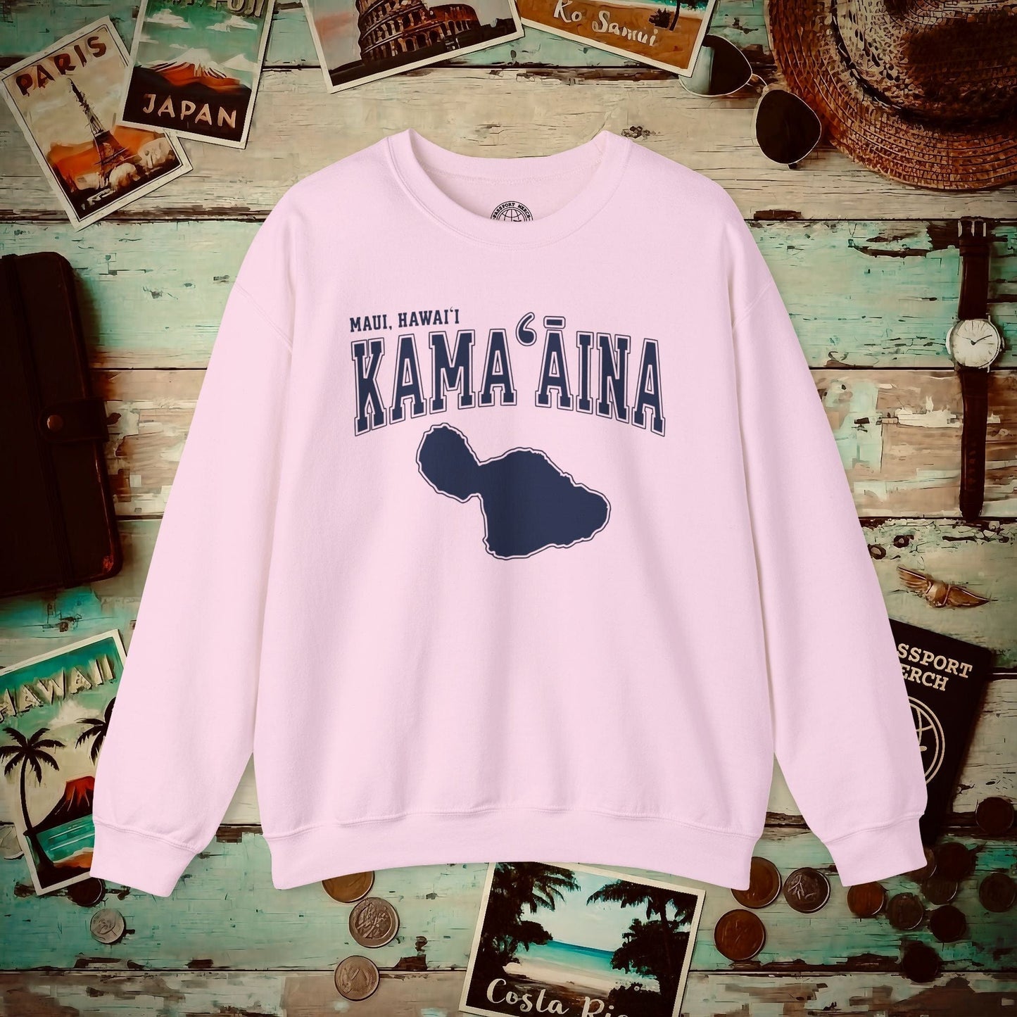Classic University (Kamaaina Edition), Maui, Hawaii Crewneck Light Pink / S