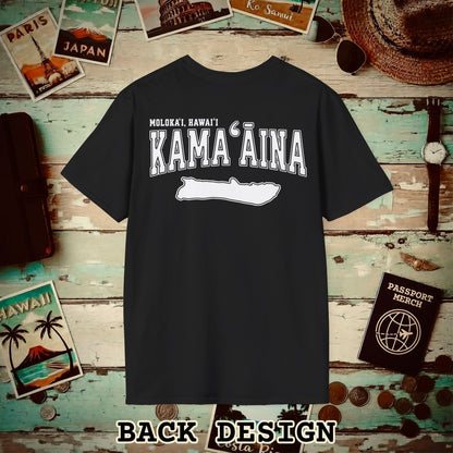 Classic University (Kamaaina Edition), Molokai, Hawaii Back Print T-Shirt Black / S