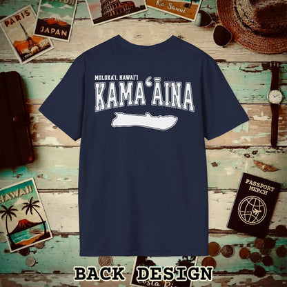 Classic University (Kamaaina Edition), Molokai, Hawaii Back Print T-Shirt Navy / S