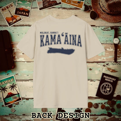 Classic University (Kamaaina Edition), Molokai, Hawaii Back Print T-Shirt Sand / S