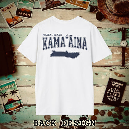 Classic University (Kamaaina Edition), Molokai, Hawaii Back Print T-Shirt White / S