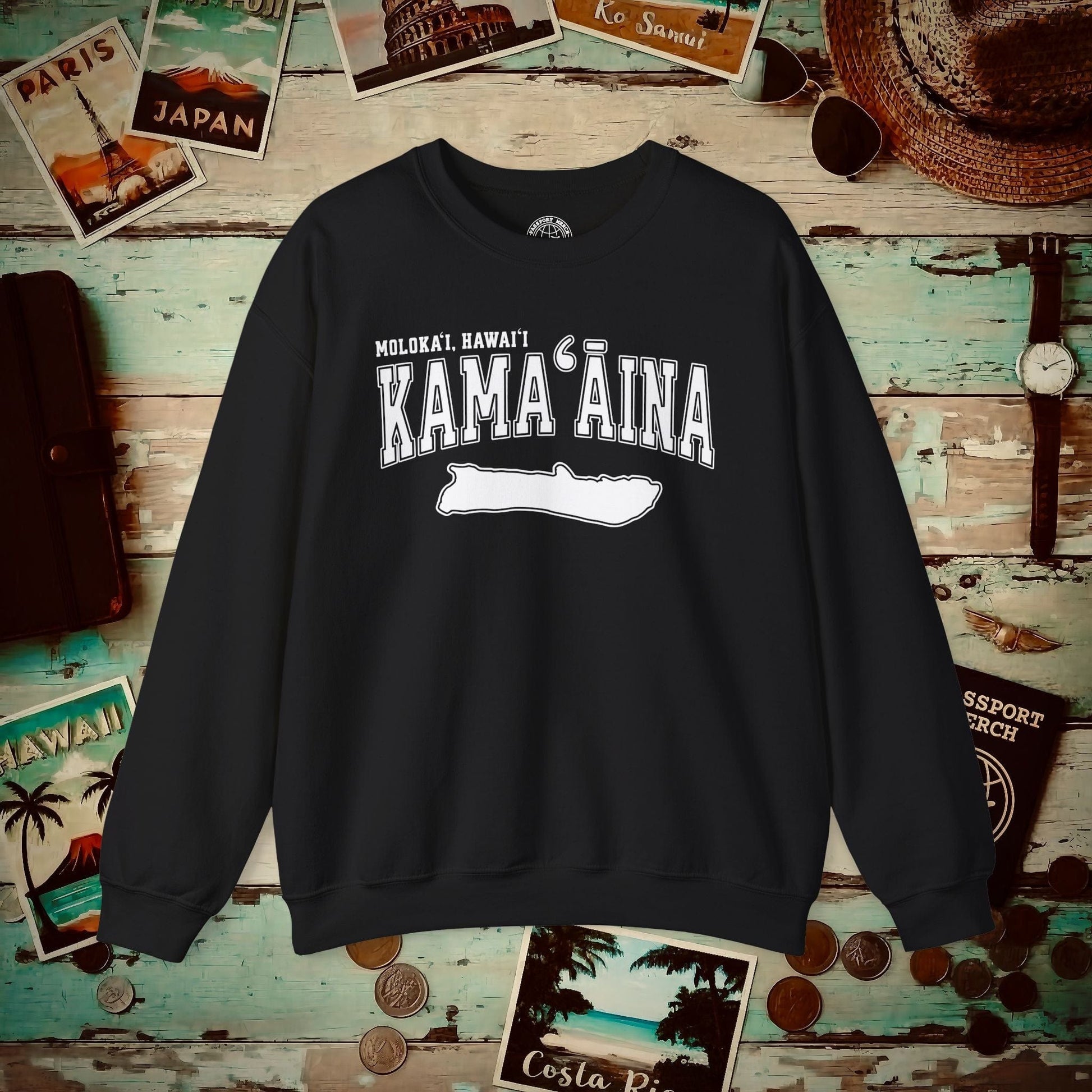 Classic University (Kamaaina Edition), Molokai, Hawaii Crewneck Black / S