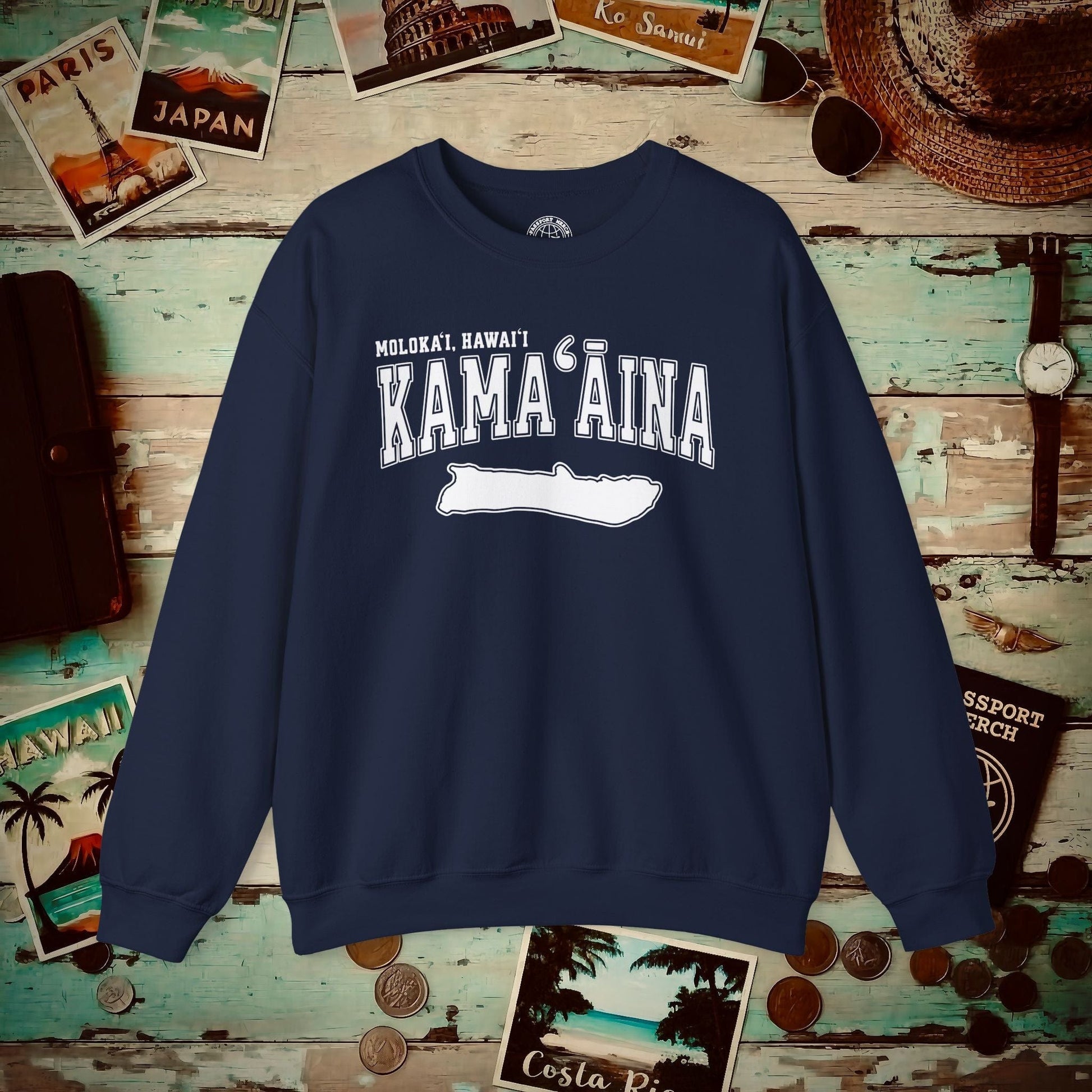 Classic University (Kamaaina Edition), Molokai, Hawaii Crewneck Navy / S