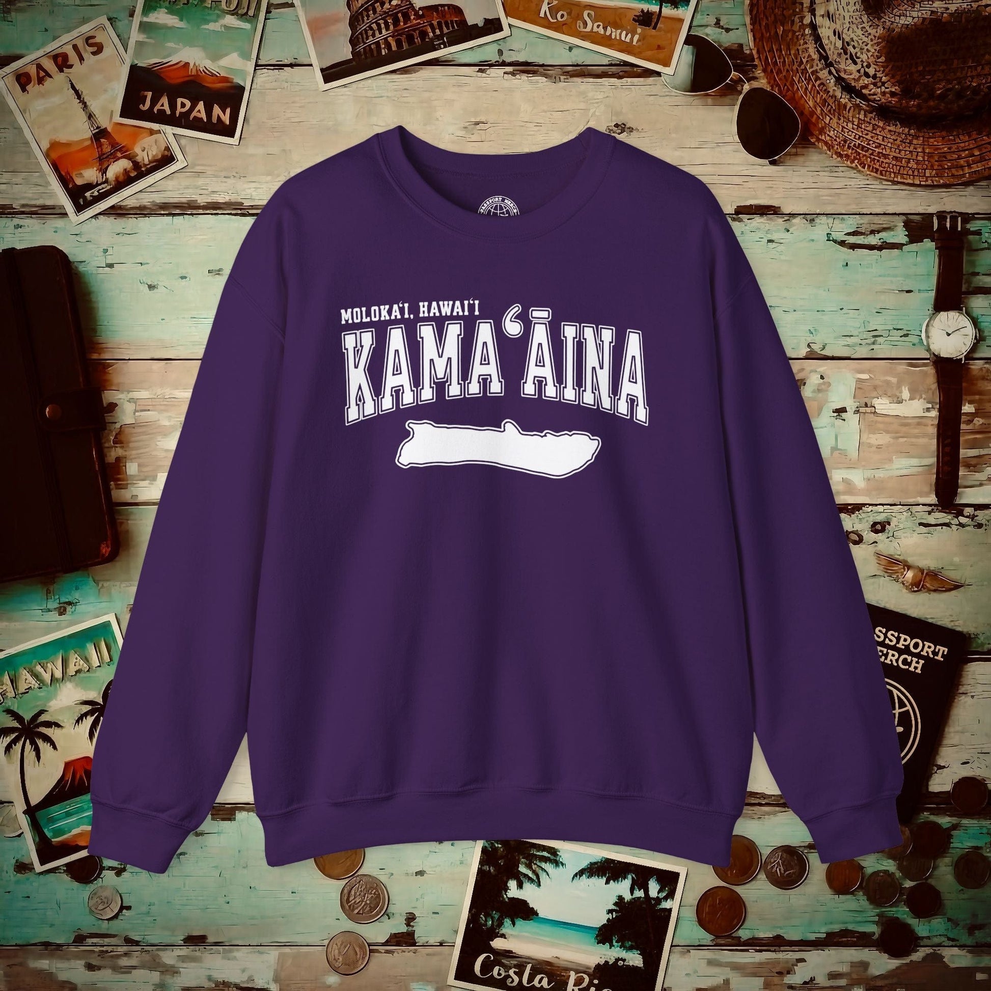 Classic University (Kamaaina Edition), Molokai, Hawaii Crewneck Purple / S