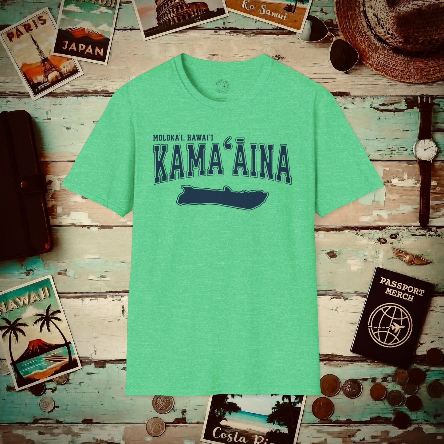 Classic University (Kamaaina Edition), Molokai, Hawaii T-Shirt Heather Irish Green / S