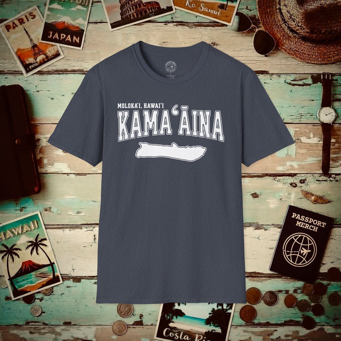 Classic University (Kamaaina Edition), Molokai, Hawaii T-Shirt Heather Navy / S