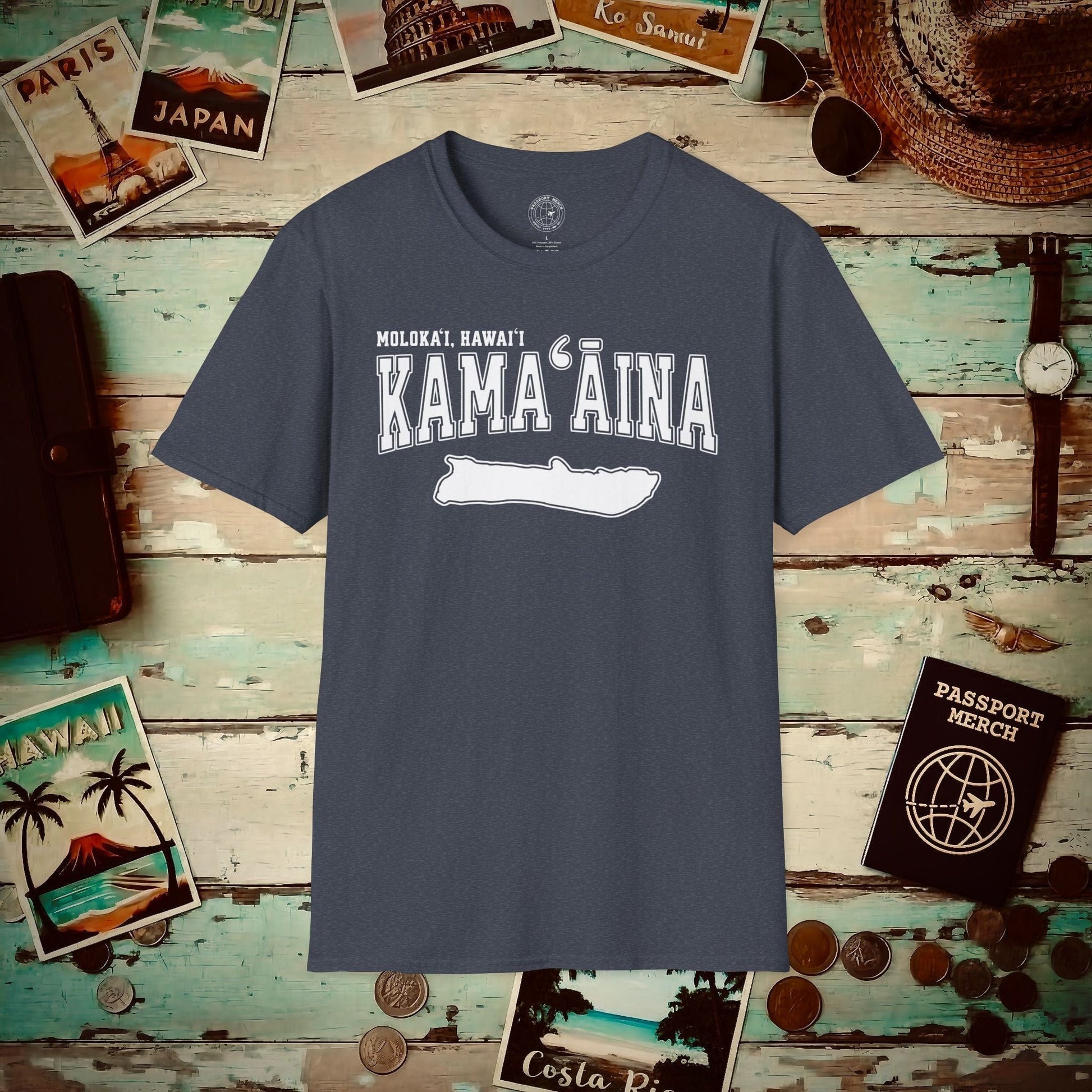 Classic University (Kamaaina Edition), Molokai, Hawaii T-Shirt Heather Navy / S