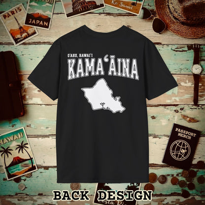 Classic University (Kamaaina Edition), Oahu, Hawaii Back Print T-Shirt Black / S