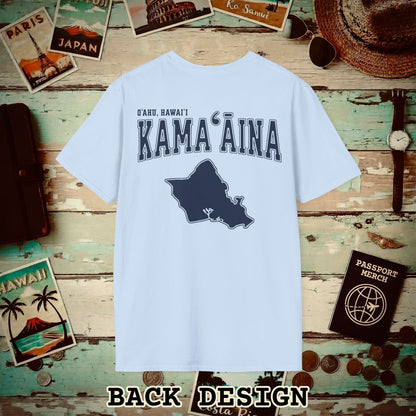 Classic University (Kamaaina Edition), Oahu, Hawaii Back Print T-Shirt Light Blue / S