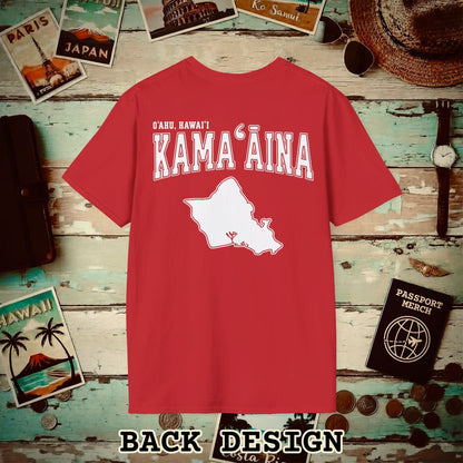 Classic University (Kamaaina Edition), Oahu, Hawaii Back Print T-Shirt Red / S