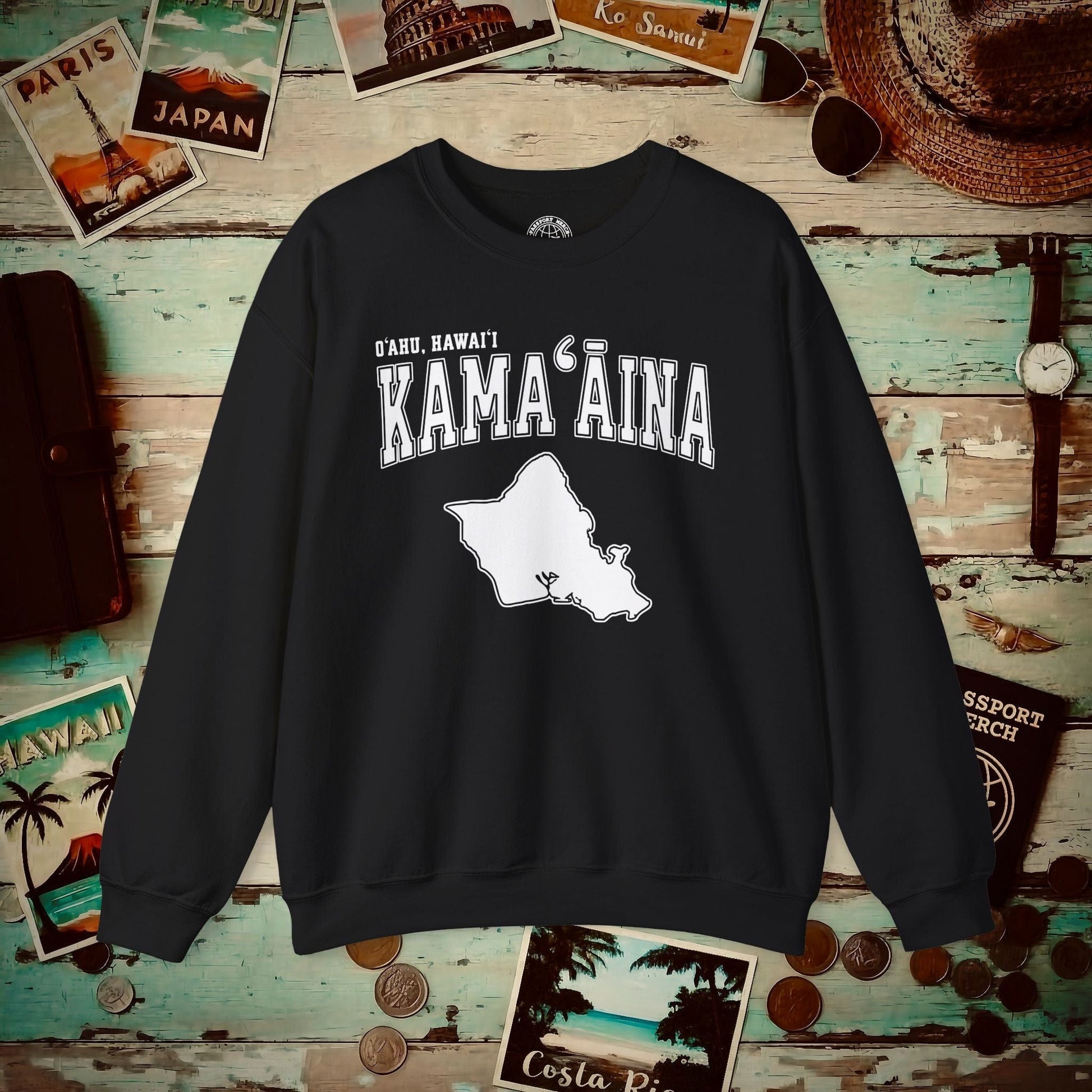 Classic University (Kamaaina Edition), Oahu, Hawaii Crewneck Black / S