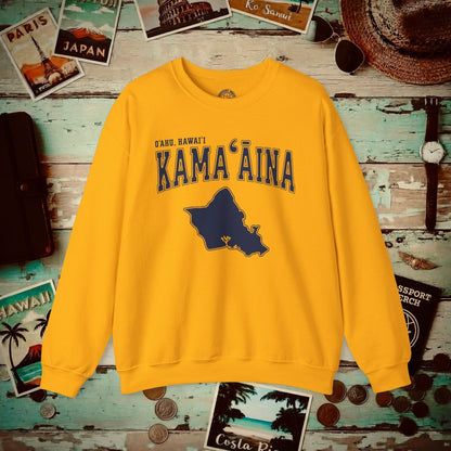 Classic University (Kamaaina Edition), Oahu, Hawaii Crewneck Gold / S
