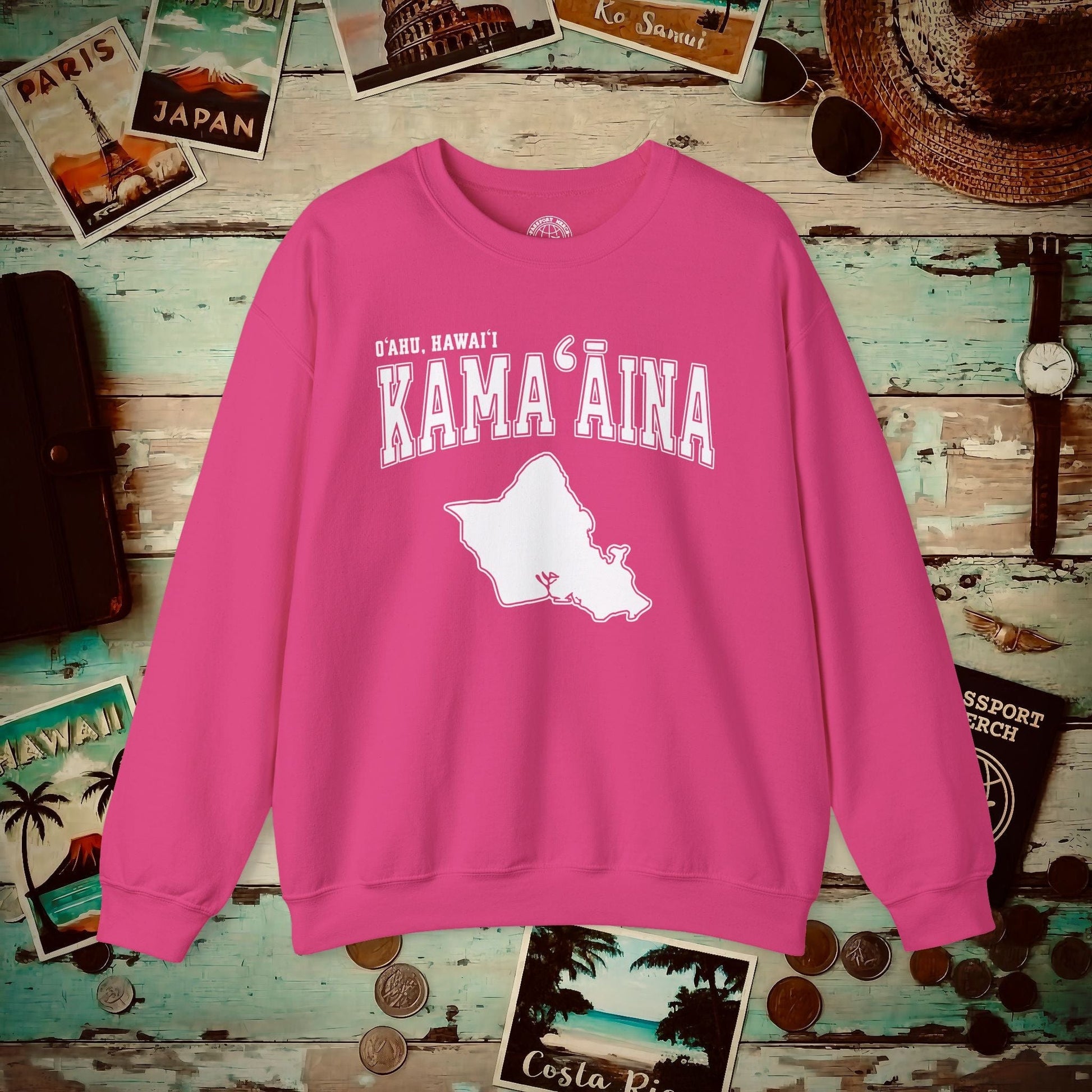 Classic University (Kamaaina Edition), Oahu, Hawaii Crewneck Heliconia / S