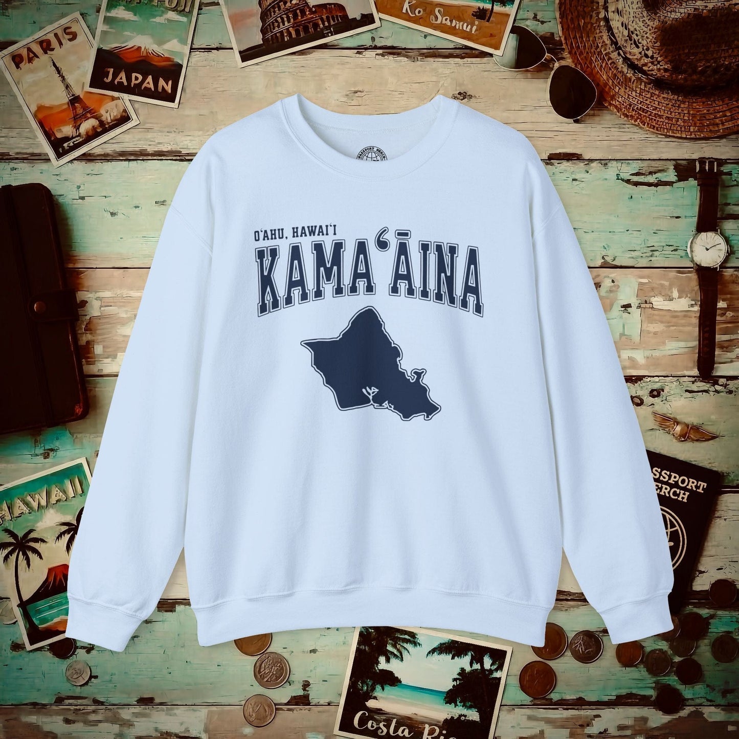 Classic University (Kamaaina Edition), Oahu, Hawaii Crewneck Light Blue / S