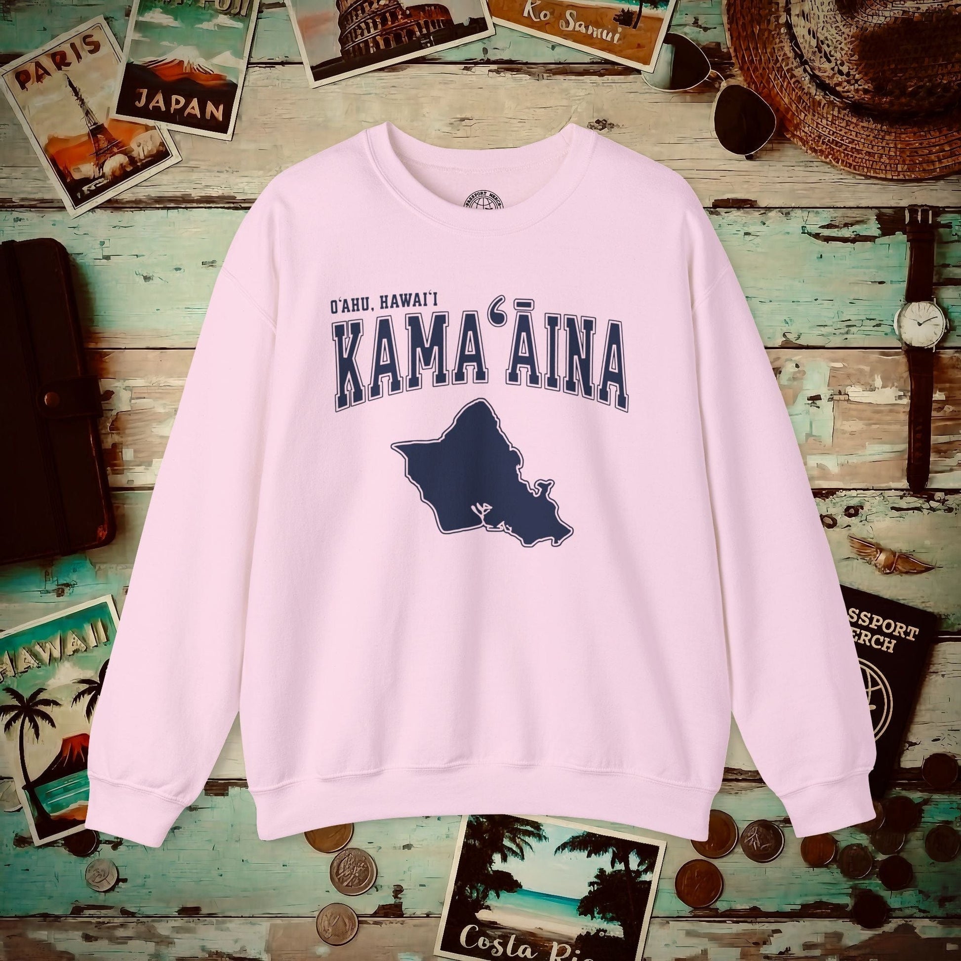 Classic University (Kamaaina Edition), Oahu, Hawaii Crewneck Light Pink / S