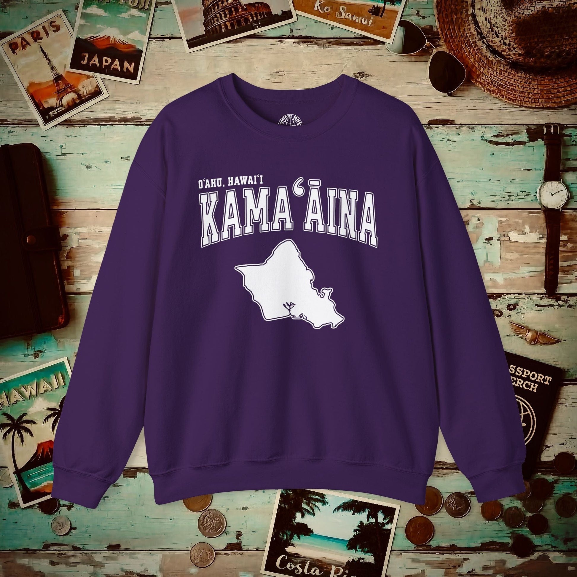 Classic University (Kamaaina Edition), Oahu, Hawaii Crewneck Purple / S