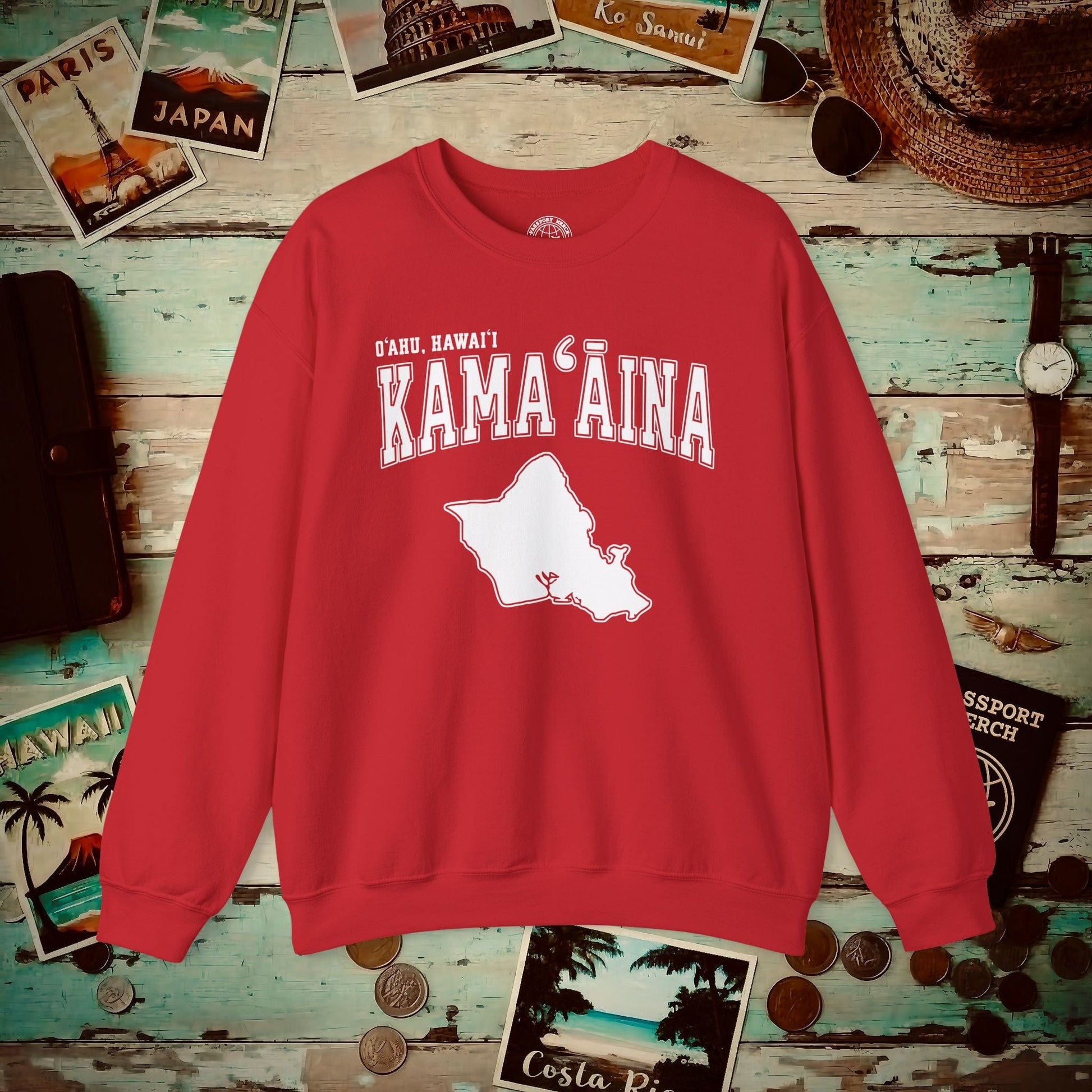 Classic University (Kamaaina Edition), Oahu, Hawaii Crewneck Red / S