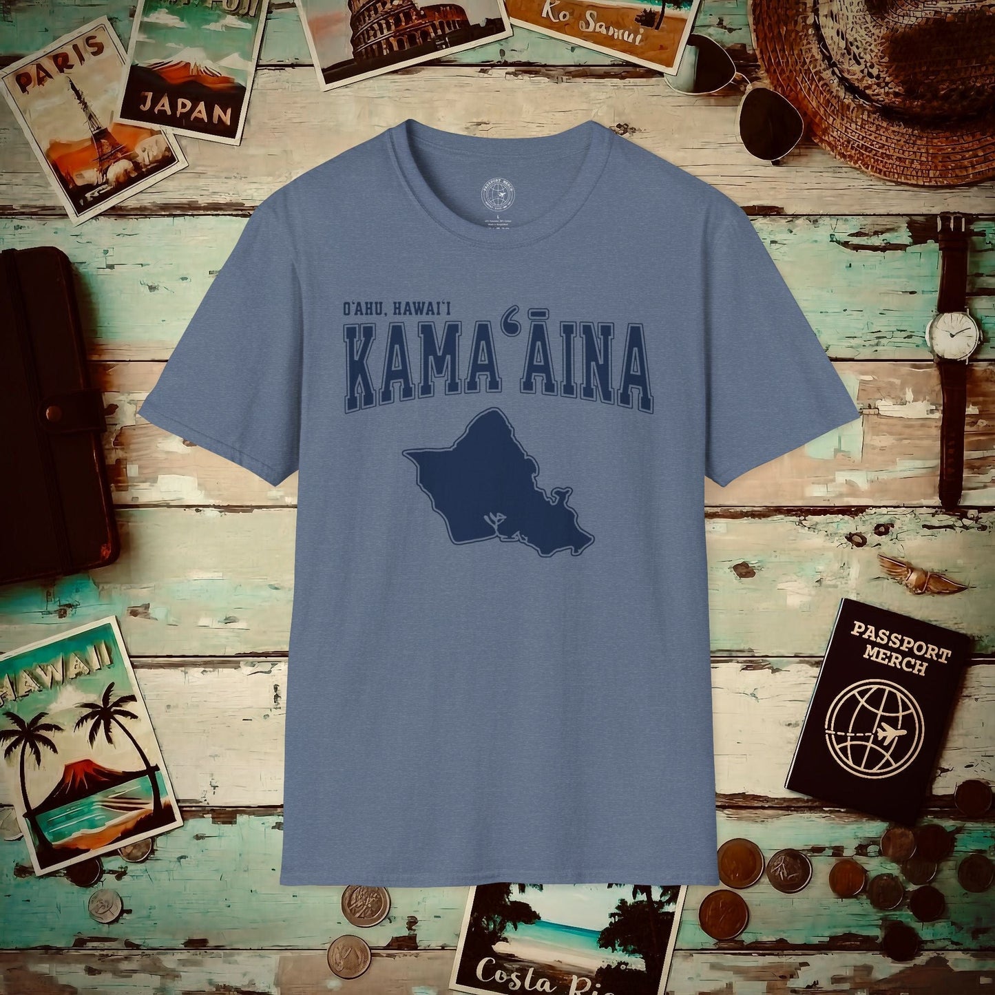 Classic University (Kamaaina Edition), Oahu, Hawaii T-Shirt Heather Indigo / S